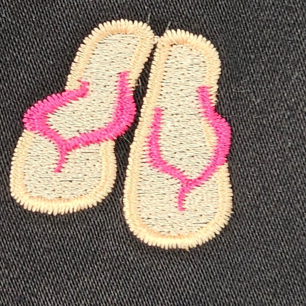 Good Clothes Black Cotton Crop Pants Stretch Womens 12 Embroidered Sandals - Picture 5 of 9